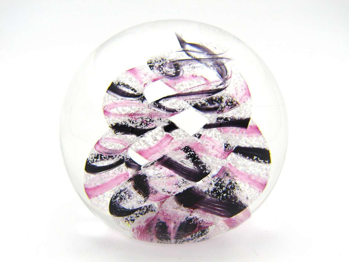 Selkirk 'Ribbons' Art Glass paperweight, 1997.