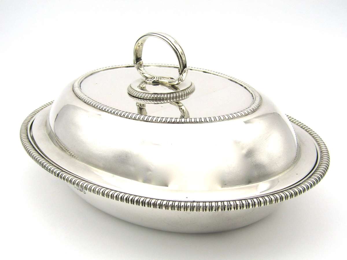 Silver entree dish by William Bateman, London, 1812.