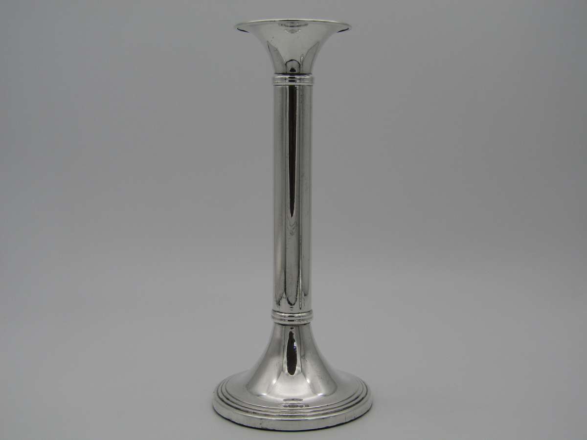 Pair of South African sterling silver candlesticks, made in 1994.