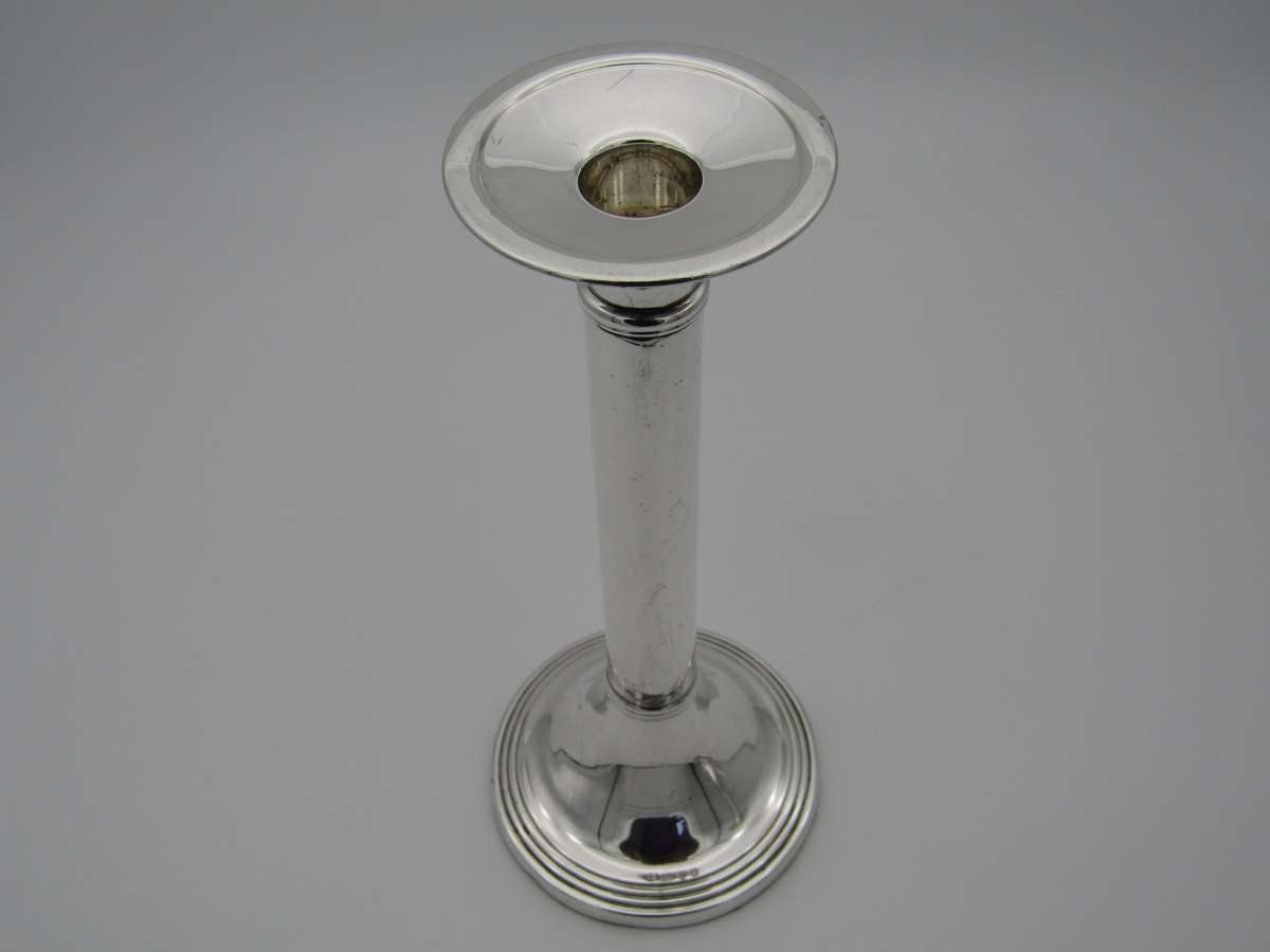 Pair of South African sterling silver candlesticks, made in 1994.