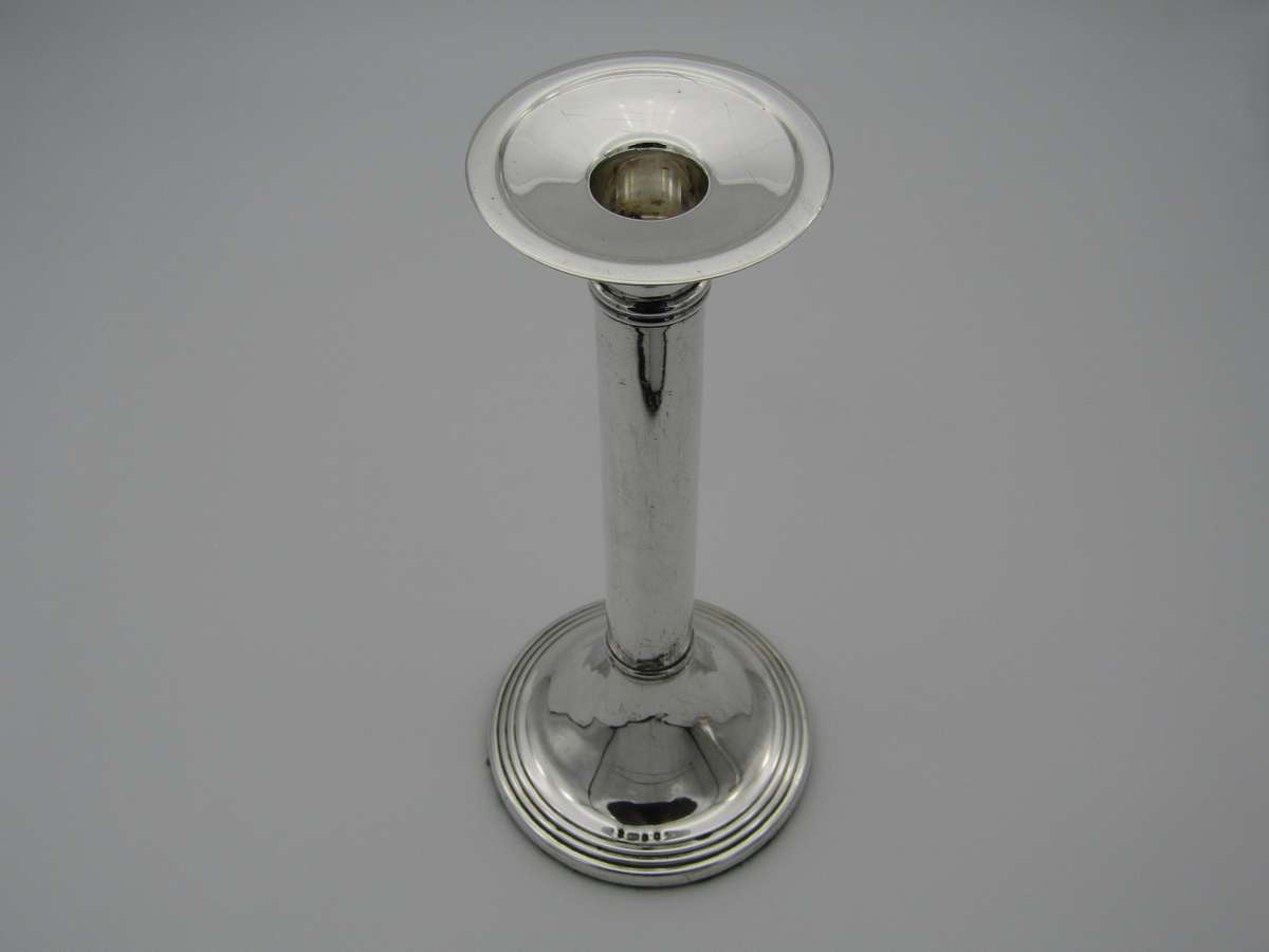 Pair of South African sterling silver candlesticks, made in 1994.