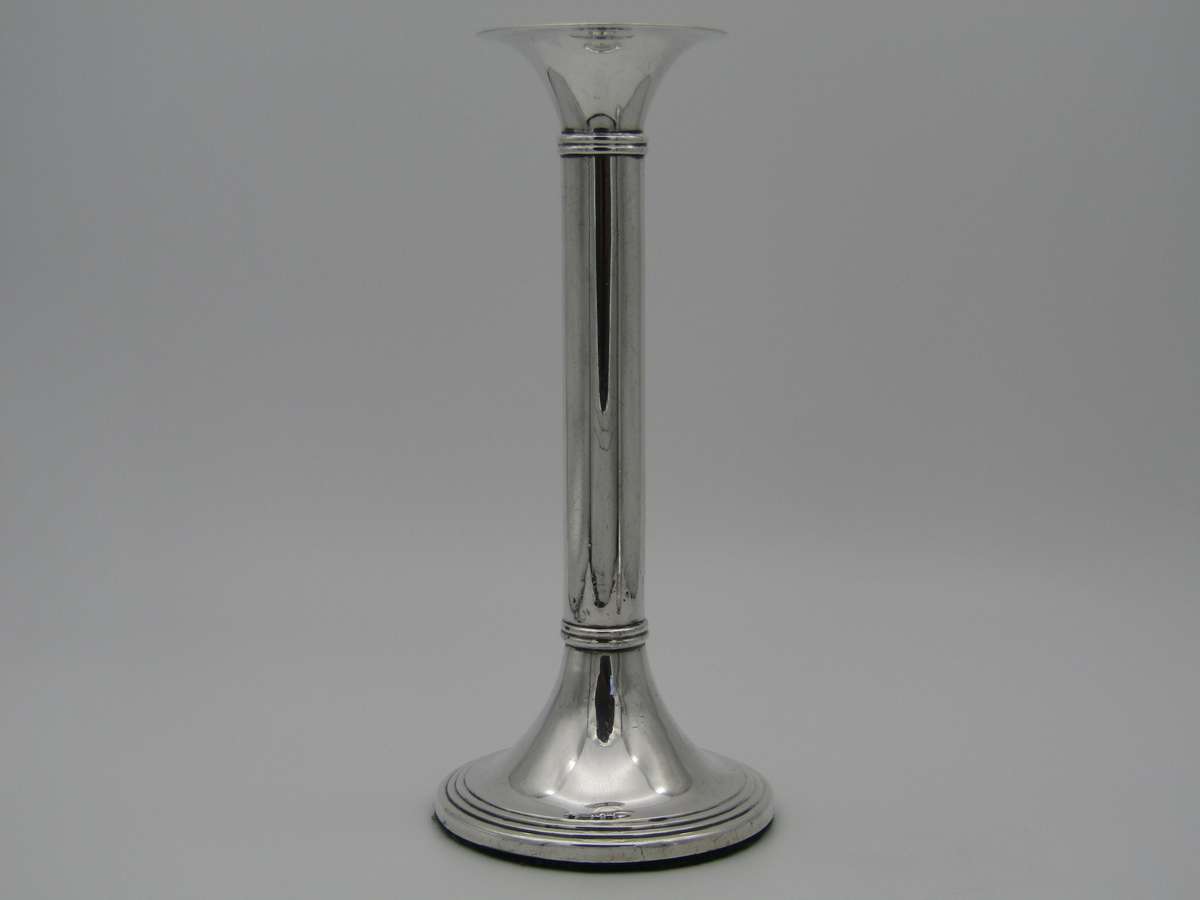 Pair of South African sterling silver candlesticks, made in 1994.