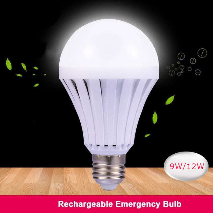 2x Rechargeable Light Bulb 9W/12W - 9W / Pin