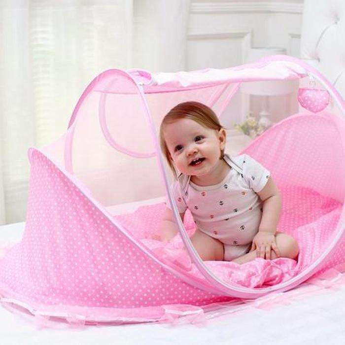 3-In-1 Portable Baby Sleep/Play Tent - Pink