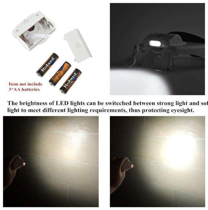 3 LED Helmet Magnifier