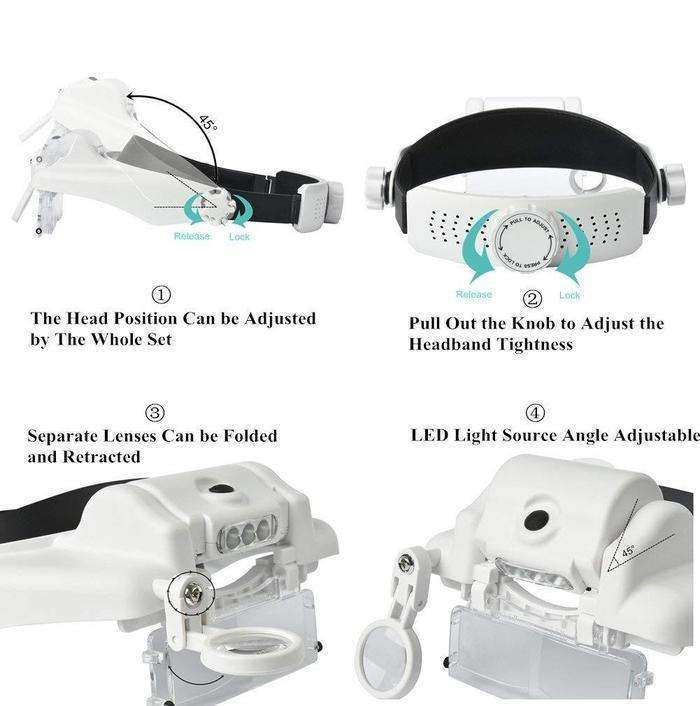 3 LED Helmet Magnifier