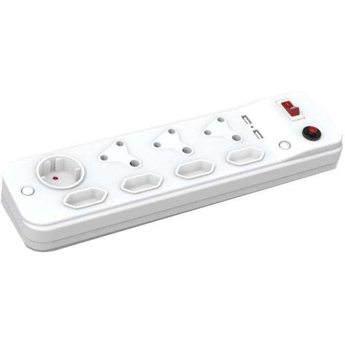8 Way Multi Plug With 2 USB Ports