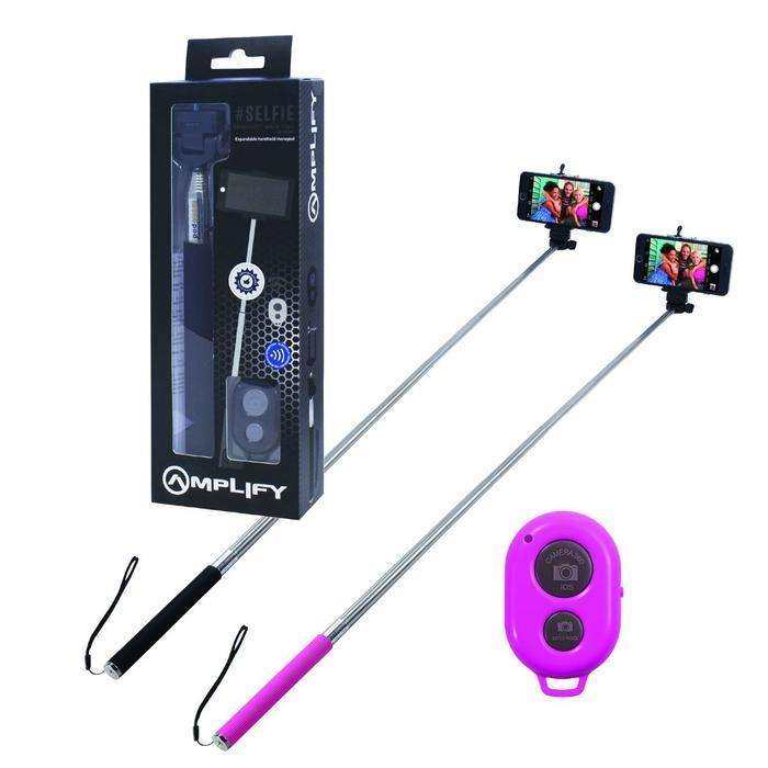 Amplify Bluetooth Selfie Stick - Pink