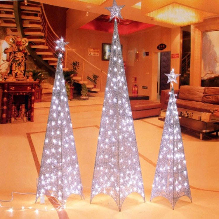 Christmas Tree Tower With LED Lights - 1.5m / Silver