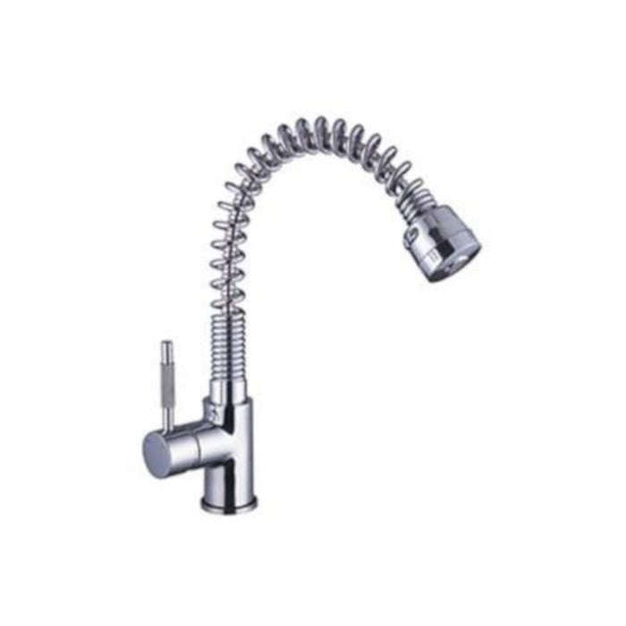 Chrome Finish Solid Brass Spring Pull Down Kitchen Faucet