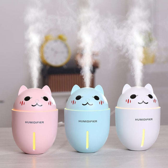 Cute Cat Humidifier With Fan And LED