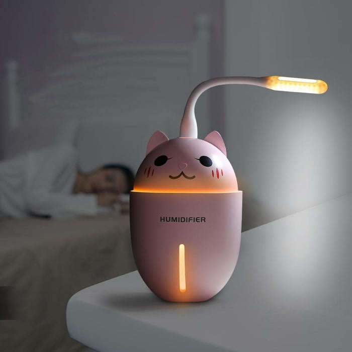 Cute Cat Humidifier With Fan And LED