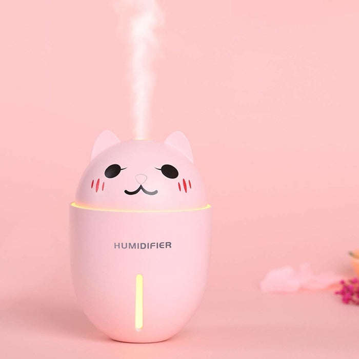 Cute Cat Humidifier With Fan And LED