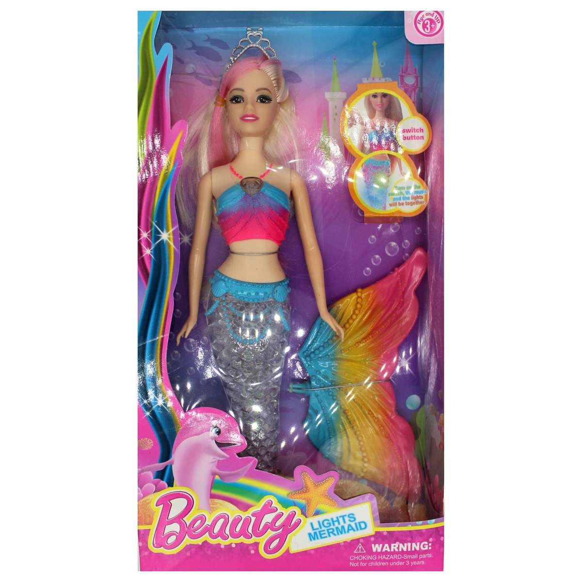 Beauty Rainbow Lights Mermaid Doll