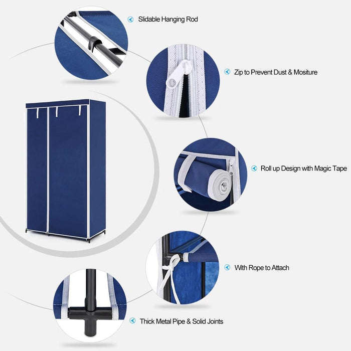 Double Canvas Wardrobe - Black