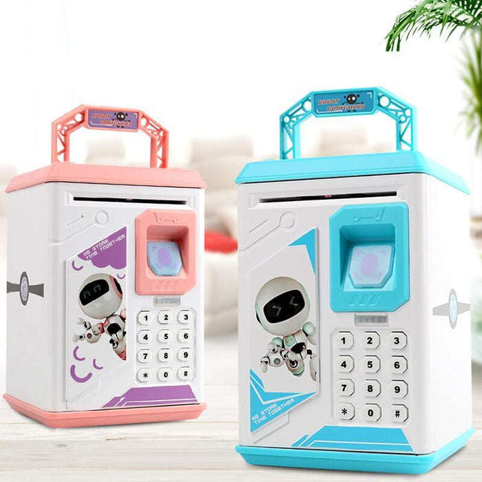 Fingerprint Electronic Piggy Bank - Pink