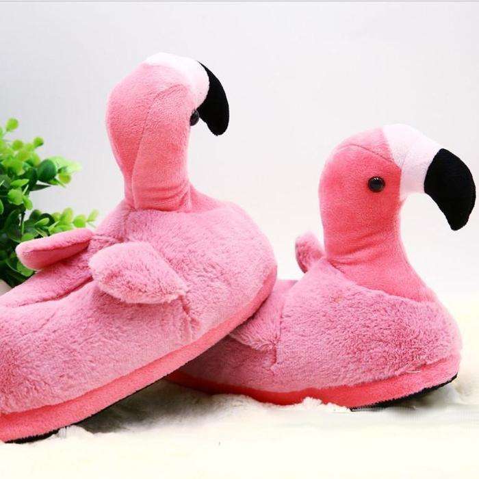 Fluffy Flamingo Slippers