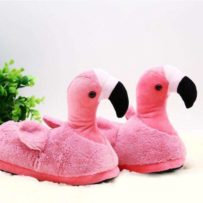 Fluffy Flamingo Slippers