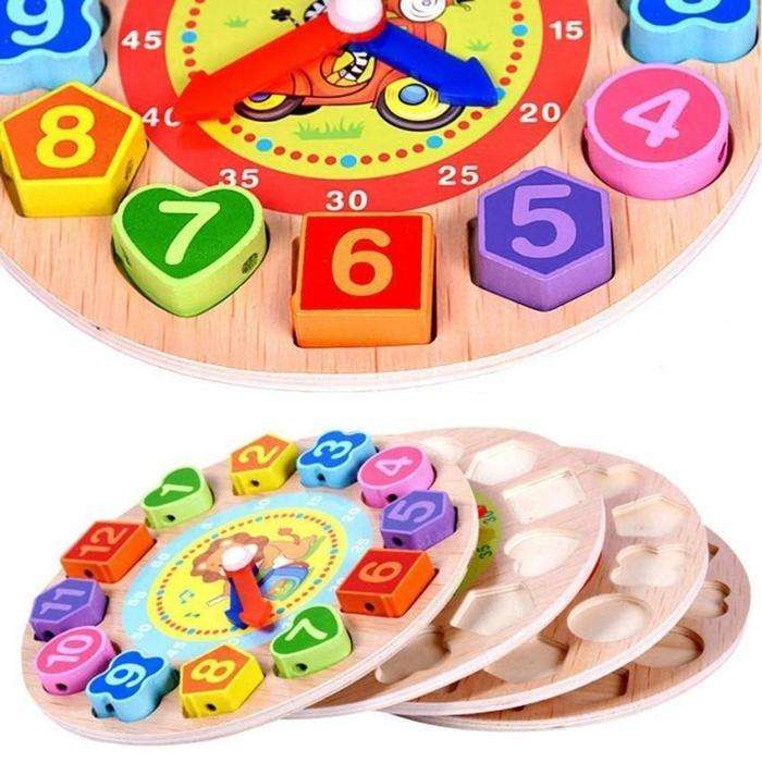 Kids Wooden Clock Toy
