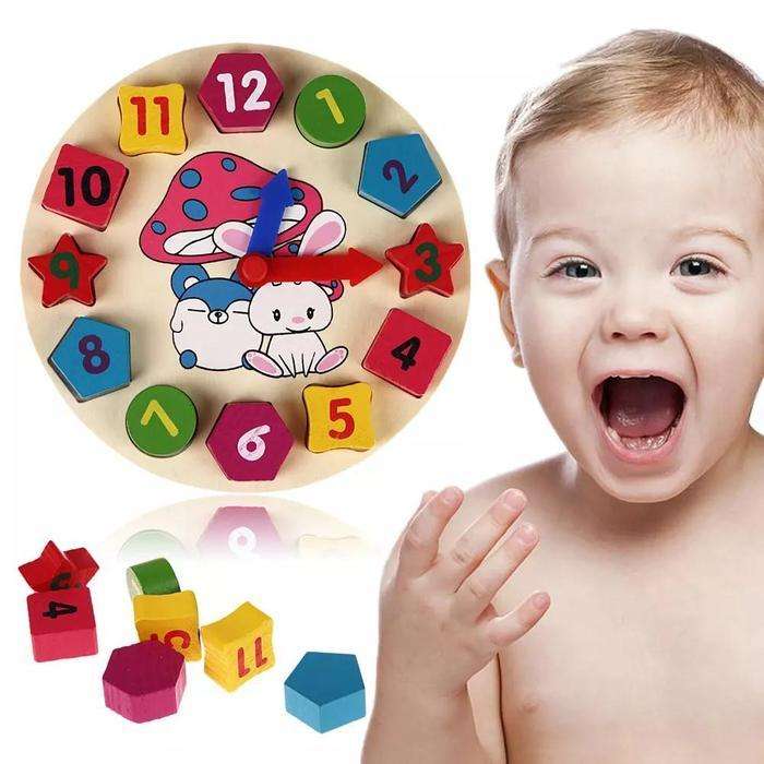 Kids Wooden Clock Toy