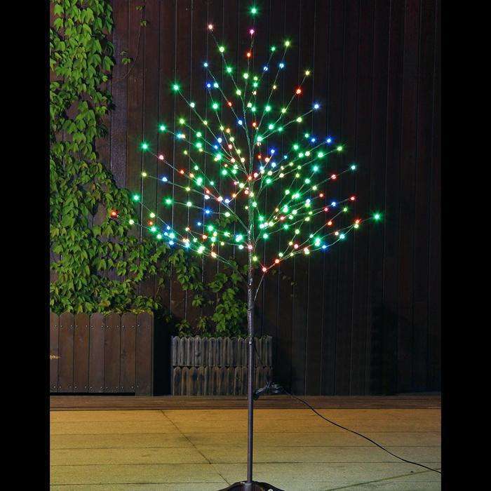 LED Black Twig Christmas Tree - 1.8m / Multi-Colored