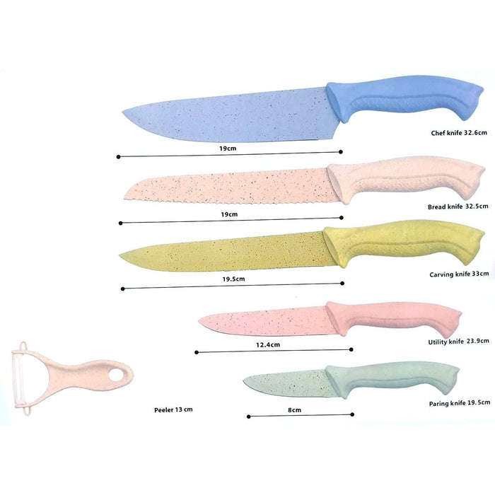 Marble Coated Pastel Knife Set