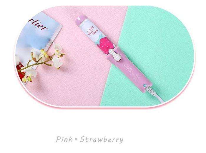 Mini Wide Plate Straightener or Curling Tong - Strawberry Curling Tong