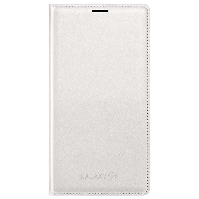 Samsung Flip Wallet Galaxy S5 Metallic Cover (White)