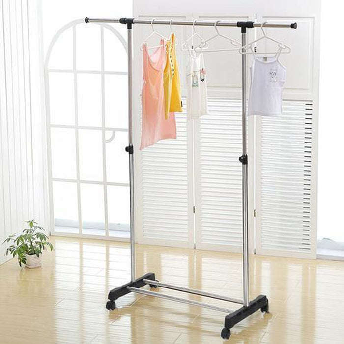 Single Pole Telescopic Clothes Rack