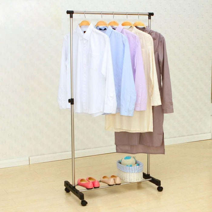 Single Pole Telescopic Clothes Rack