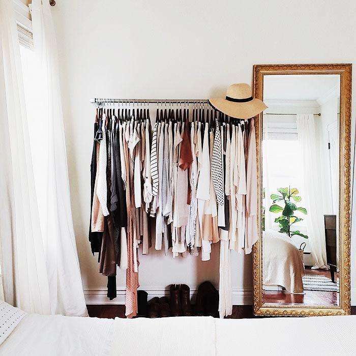 Single Pole Telescopic Clothes Rack