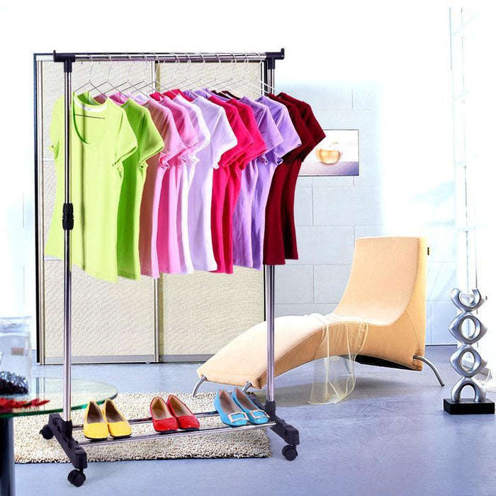 Single Pole Telescopic Clothes Rack