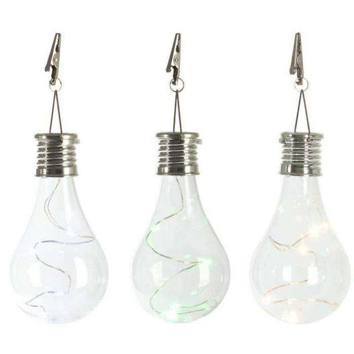 Solar Powered 4 Bulb LED Lights - White