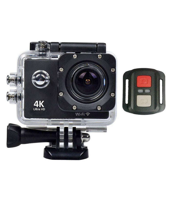 Ultra HD 4K Sports Camera With Remote Control - Black