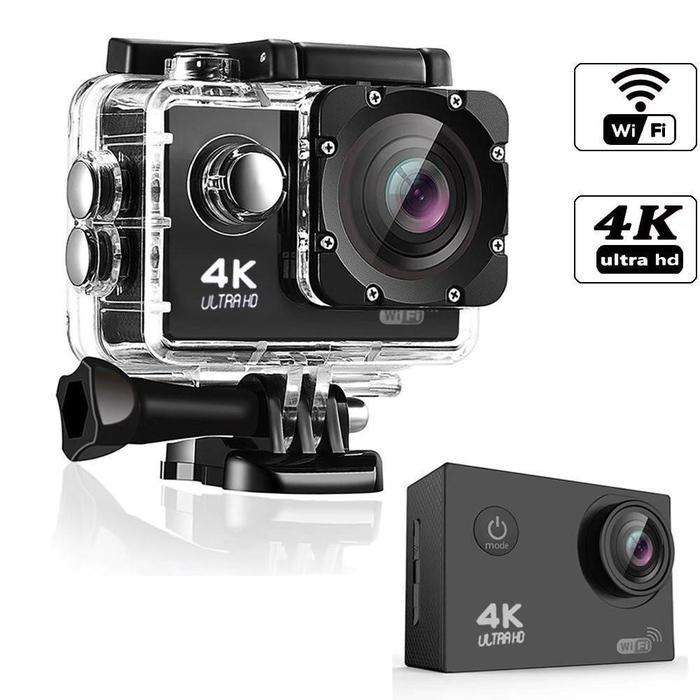 Ultra HD 4K Sports Camera With Remote Control - Black