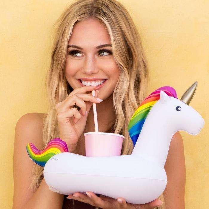Unicorn Inflatable Cup Holders (Pack Of 4)