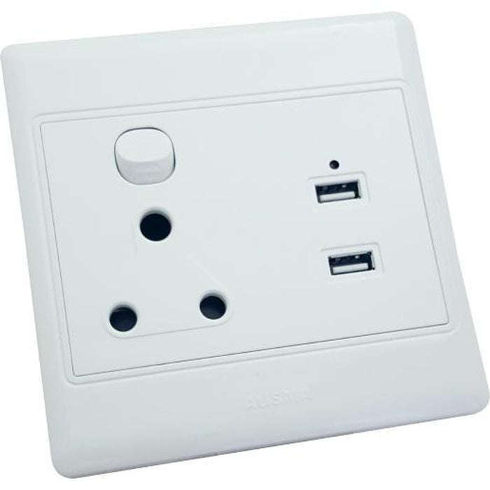 Wall Sockets With USB Charging Ports - Without 2 Point Plug