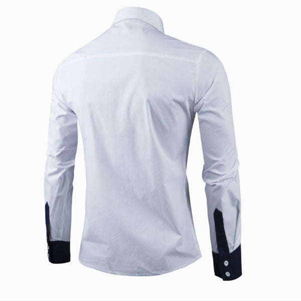 Men Casual Shirts-Navy - Asian M / Blue