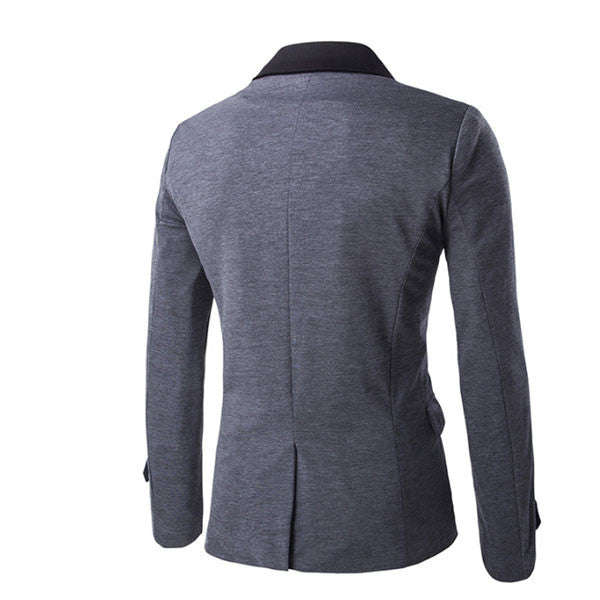 Men's Blazer- Grey and Black - Asian XL / Grey