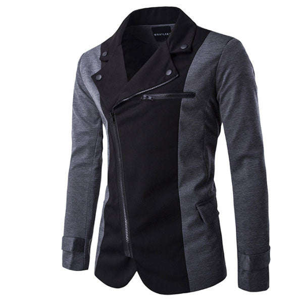 Men's Blazer- Grey and Black - Asian XL / Grey
