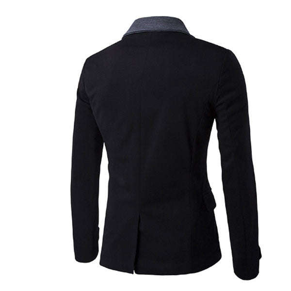 Men's Blazer- Grey and Black - Asian XL / Grey