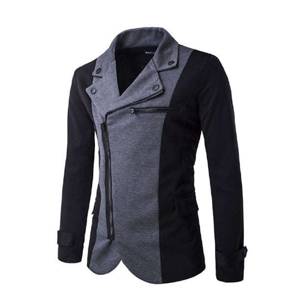 Men's Blazer- Grey and Black - Asian XL / Grey