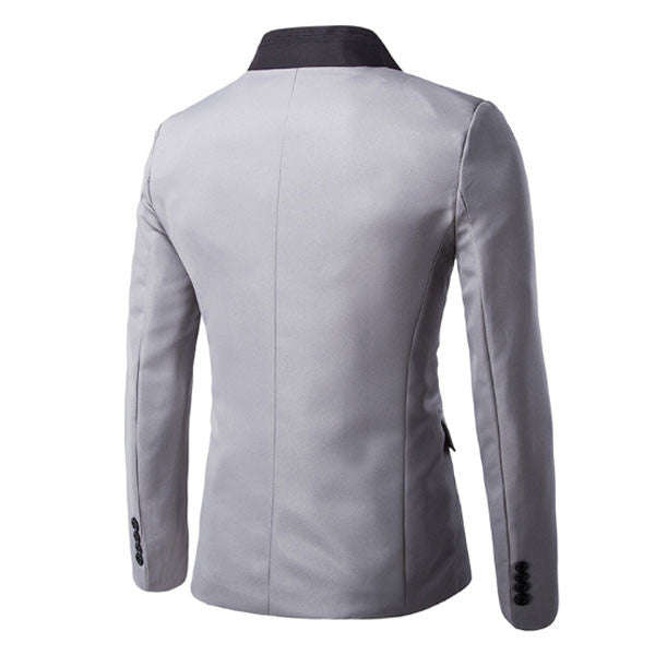 Men's Blazer-Deep Pink /Dark Grey/ Black