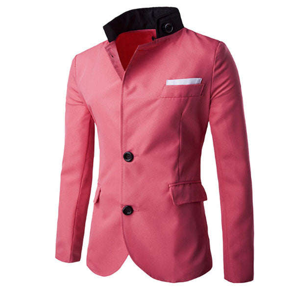 Men's Blazer-Deep Pink /Dark Grey/ Black