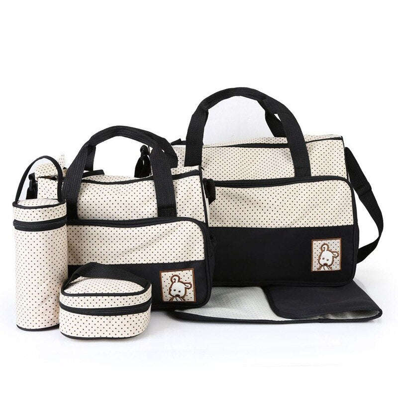 5 in 1 Multifunctional Diaper Bag (BLACK)