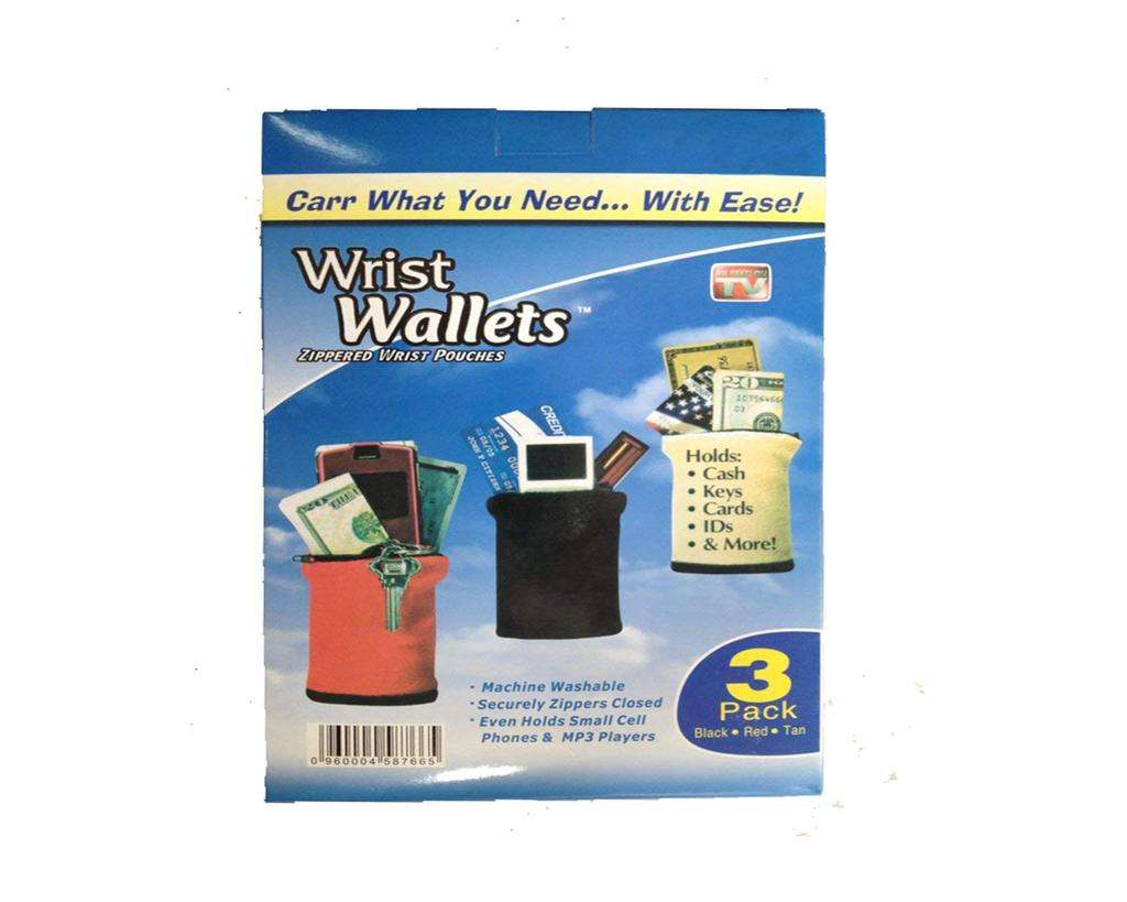 Zipper Wrist Wallet 3 Pack