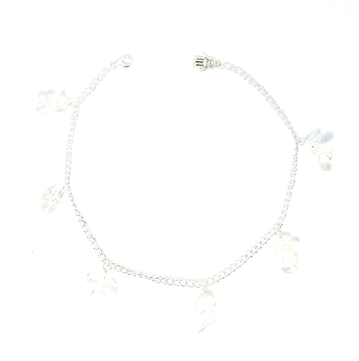 Gemstone Chain Anklet - Clear Quartz