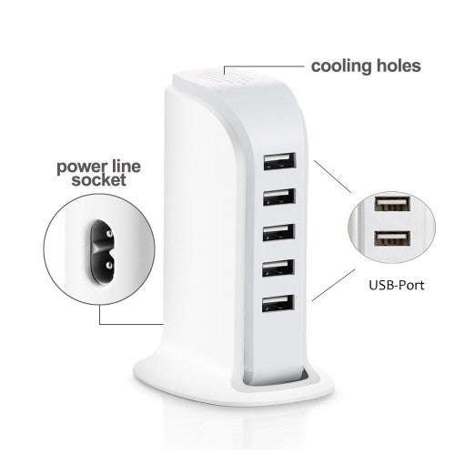 Polaroid 5-Port USB Wall Charger Unit