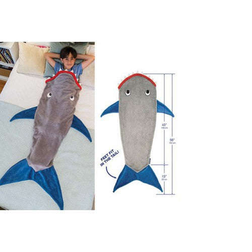 Shark Tail Kids Blanky Grey and Blue