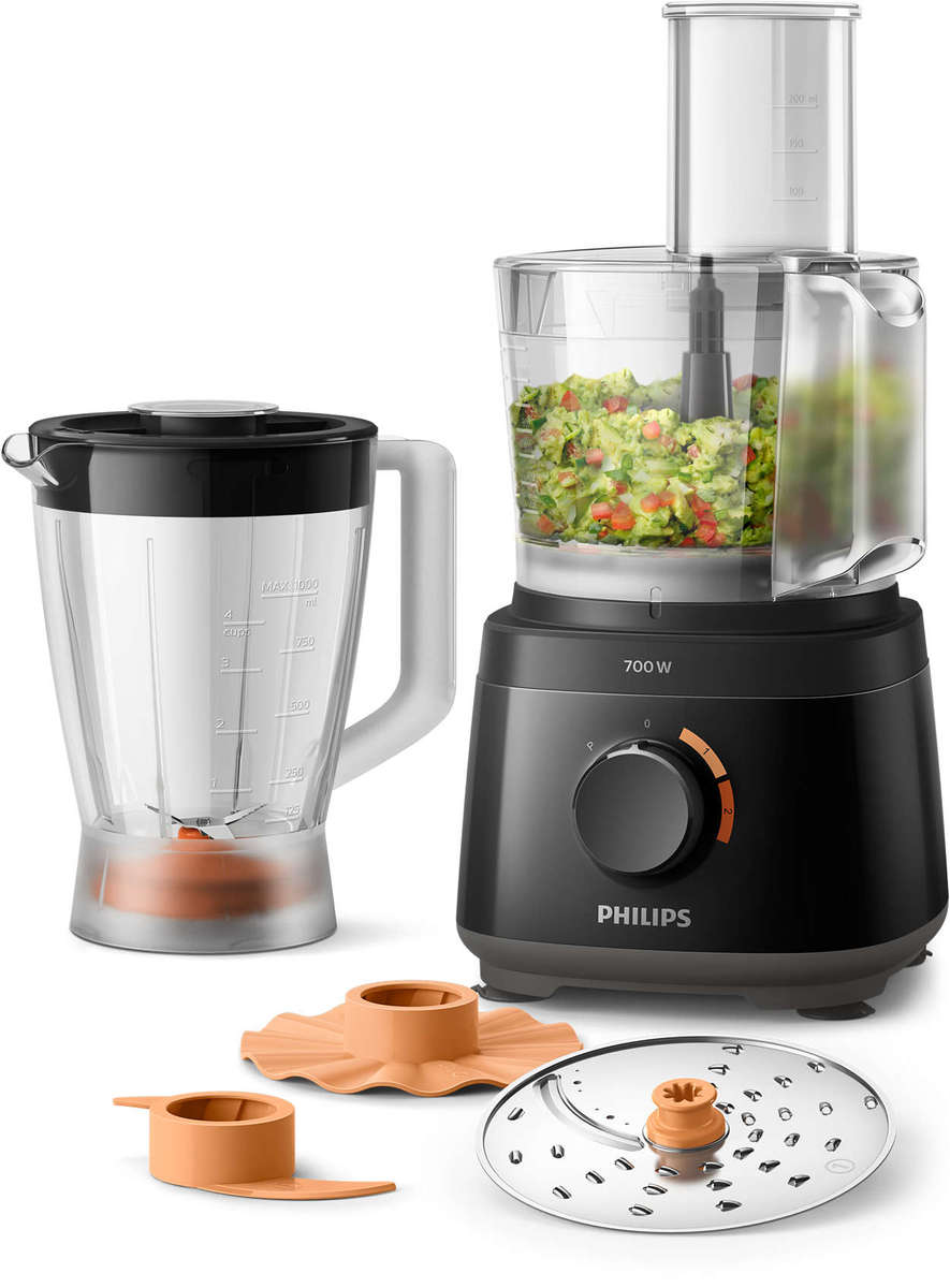 PHILIPS FOOD PROCESSOR DAILY COLLECTION COMPACT BLACK 700W - HR7320/10